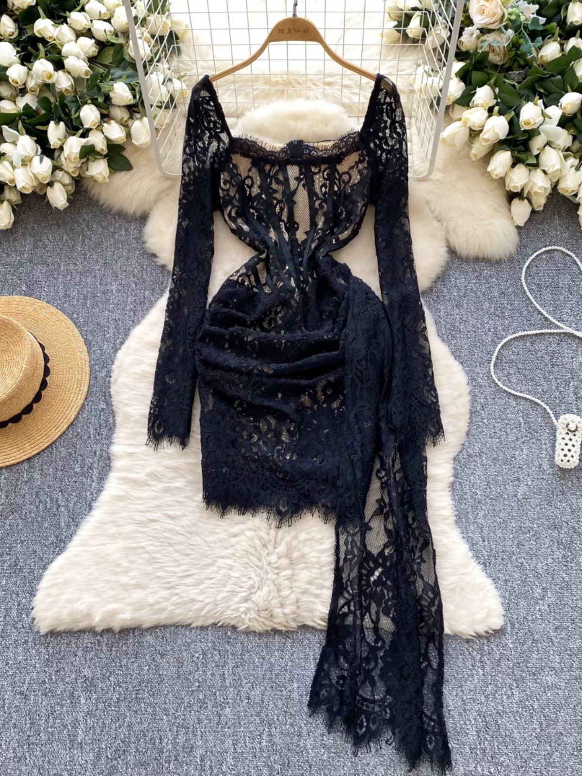 Hard to get lace dress EBC313 images